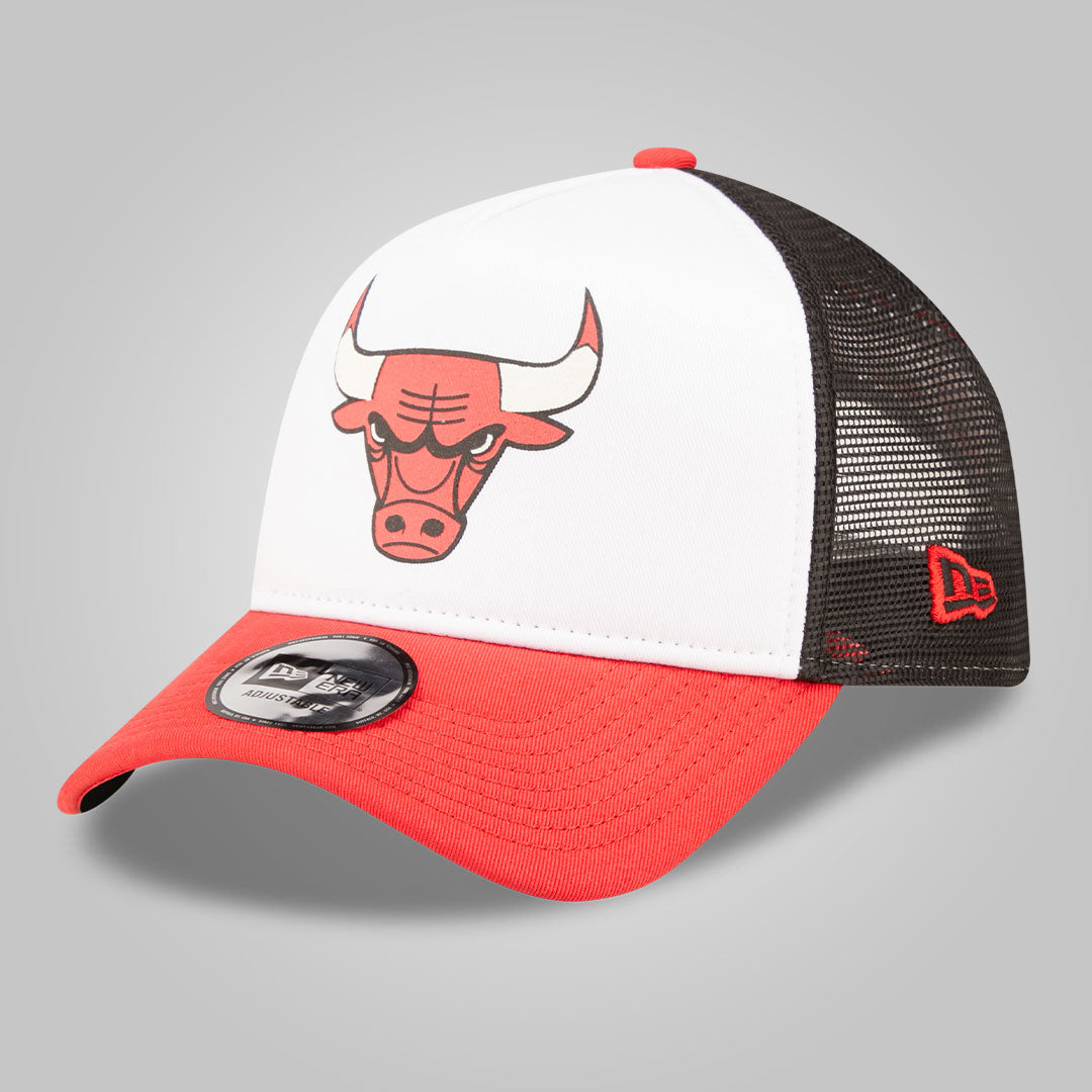 Chicago Bulls Team Color Block White A-Frame Trucker Cap