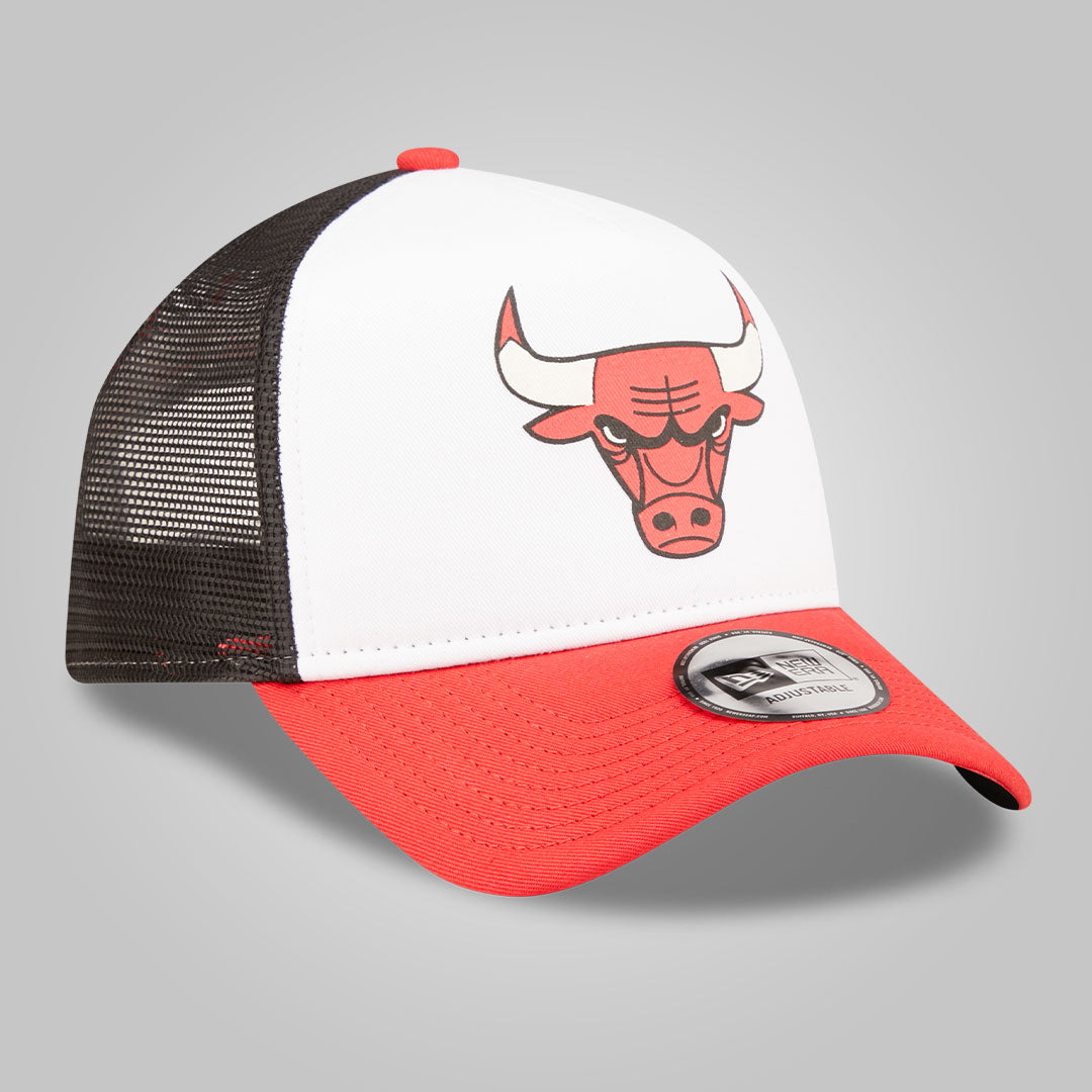 Chicago Bulls Team Color Block White A-Frame Trucker Cap