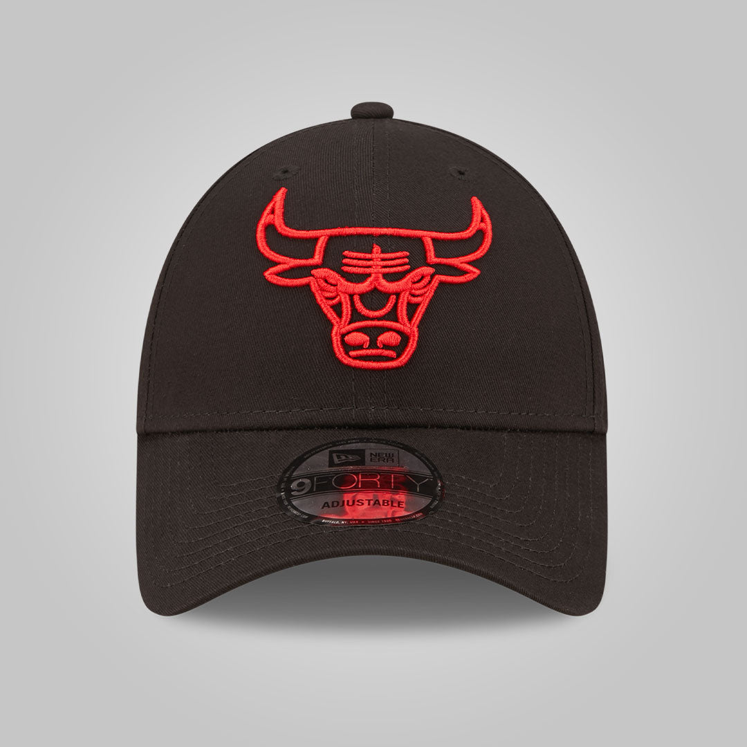 Chicago Bulls Neon Outline Black 9FORTY Adjustable Cap