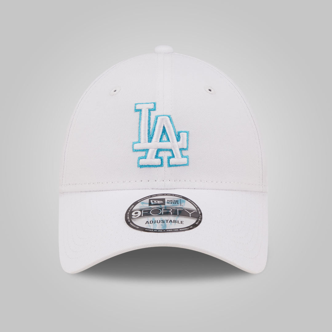 LA Dodgers Neon Outline White 9FORTY Adjustable Cap