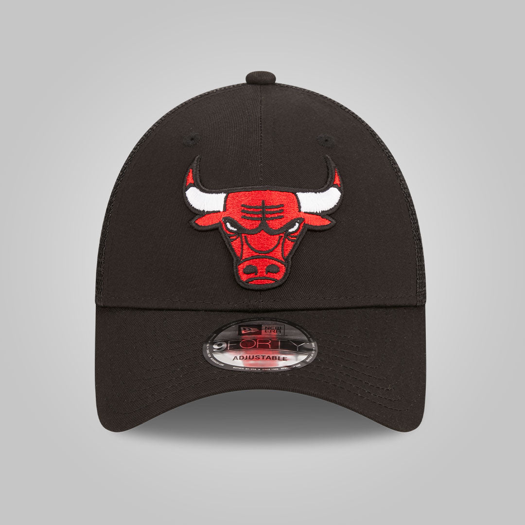 Chicago Bulls Home Field Black 9FORTY A-Frame Trucker Cap