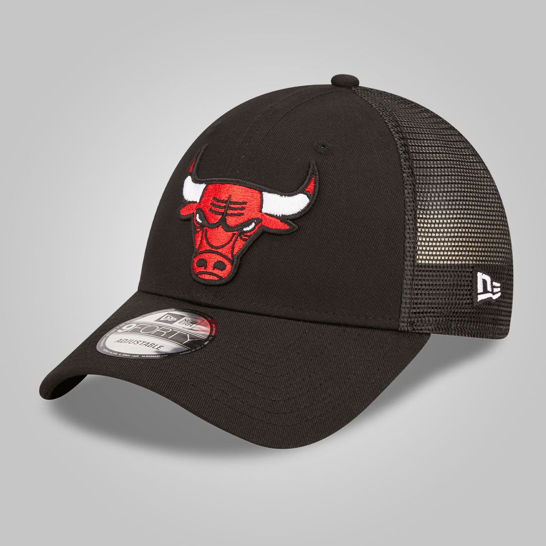 Chicago Bulls Home Field Black 9FORTY A-Frame Trucker Cap