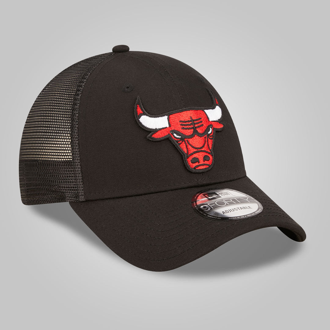 Chicago Bulls Home Field Black 9FORTY A-Frame Trucker Cap