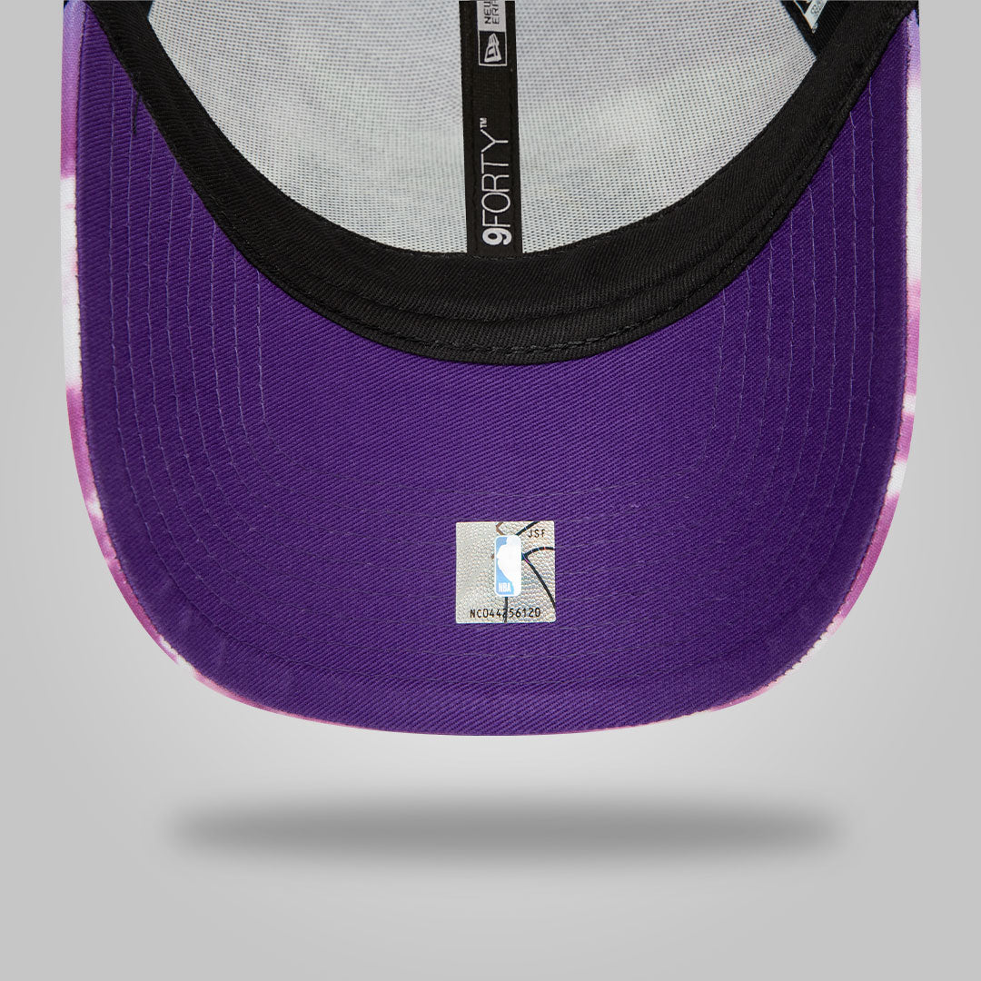 LA Lakers Cloud All Over Print Purple A-Frame Trucker Cap