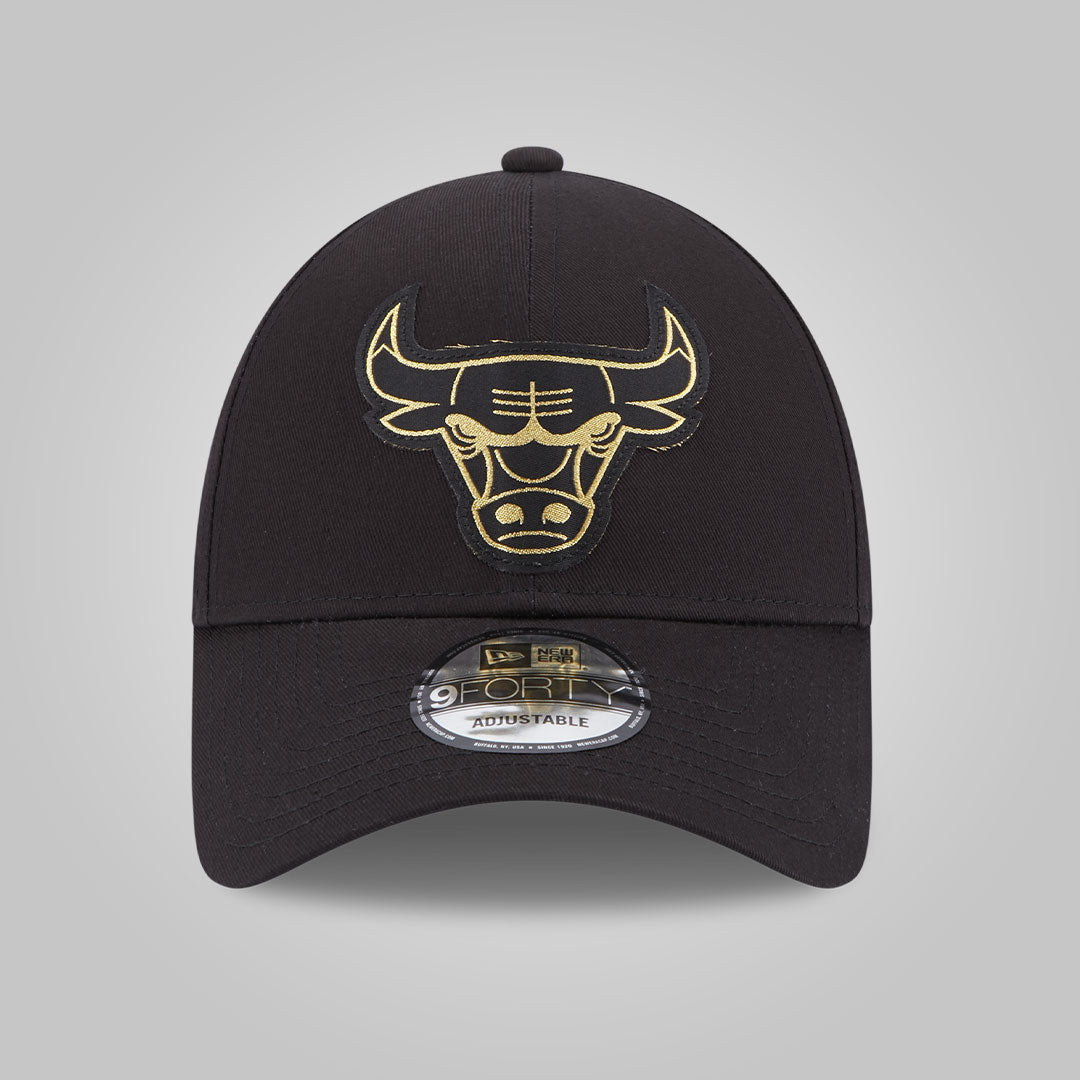 Chicago Bulls Metallic Badge Black 9FORTY Adjustable Cap