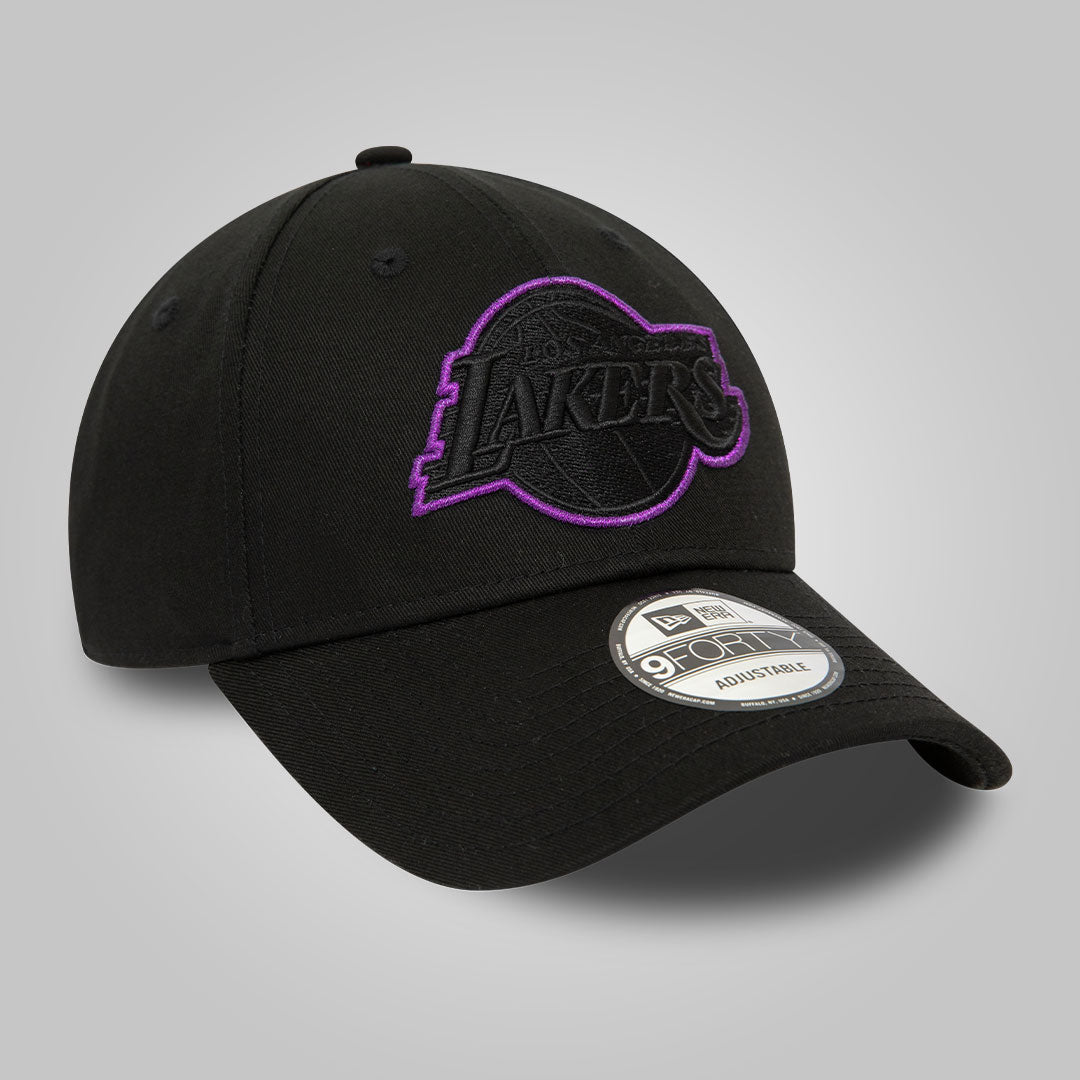 LA Lakers Metallic Outline Black 9FORTY Adjustable Cap