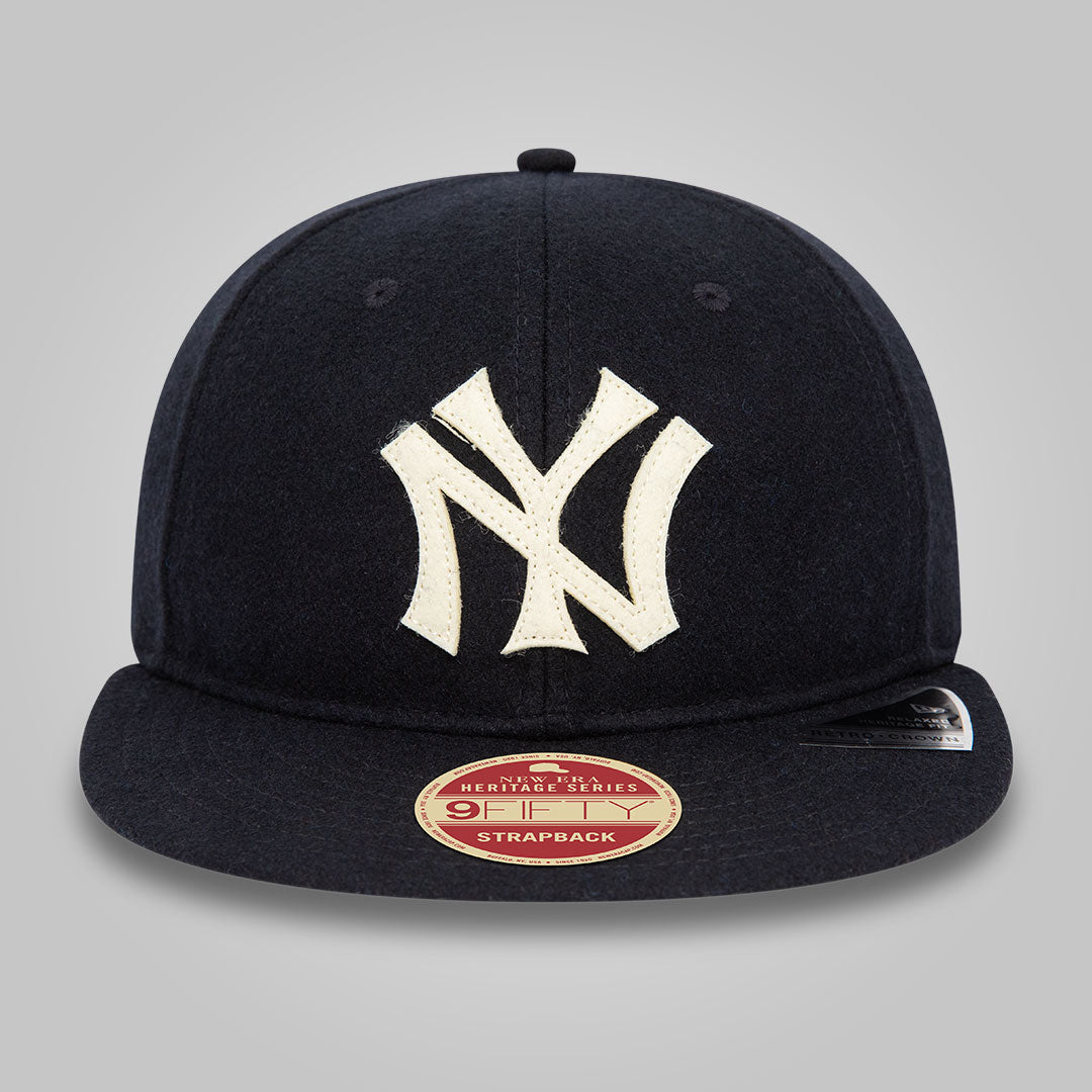 New York Yankees Heritage Series Navy Retro Crown 9FIFTY Strapback Cap