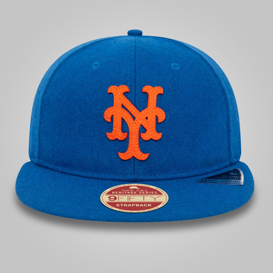 New York Mets Heritage Series Blue Retro Crown 9FIFTY Strapback Cap