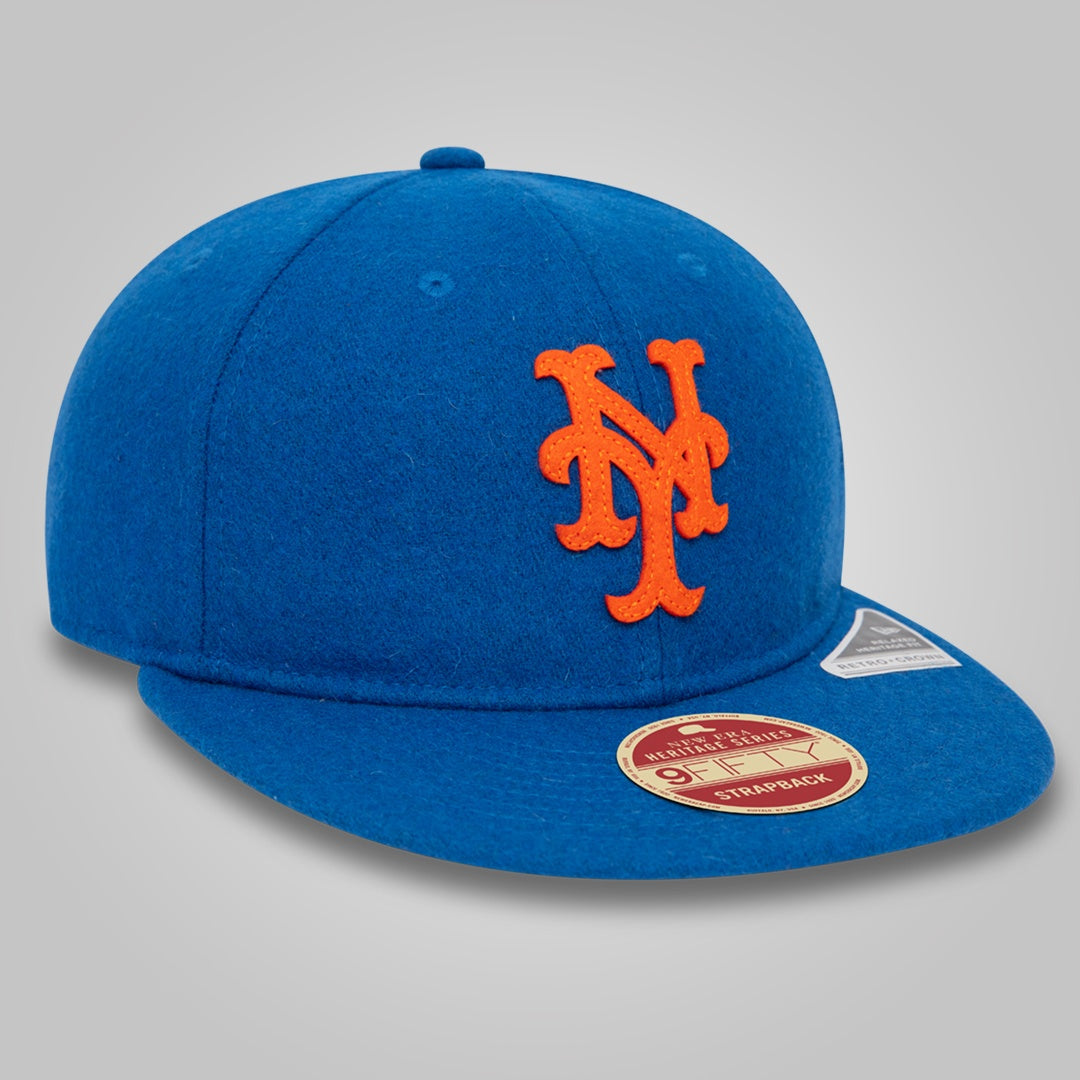 New York Mets Heritage Series Blue Retro Crown 9FIFTY Strapback Cap