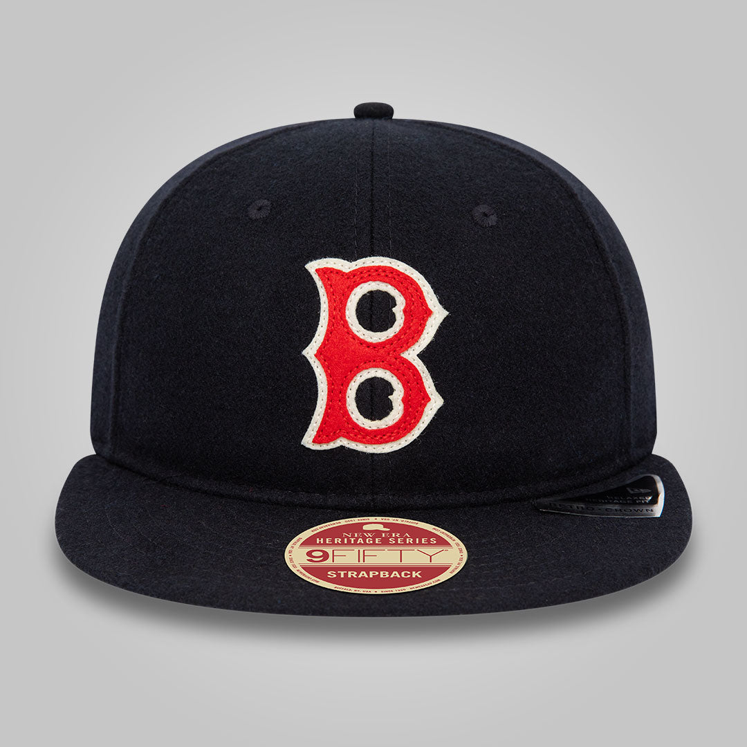 Boston Red Sox Heritage Series Navy Retro Crown 9FIFTY Strapback Cap