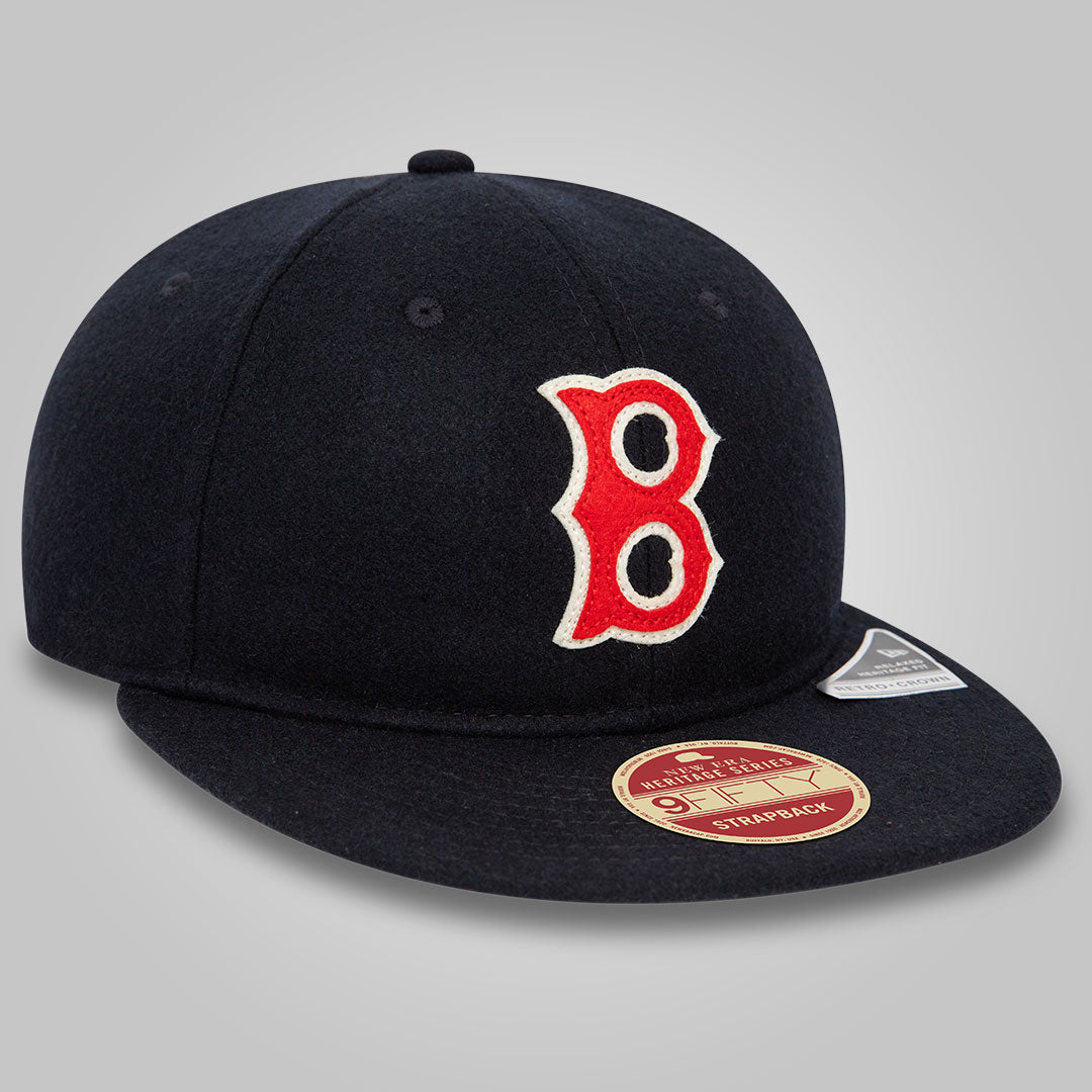 Boston Red Sox Heritage Series Navy Retro Crown 9FIFTY Strapback Cap