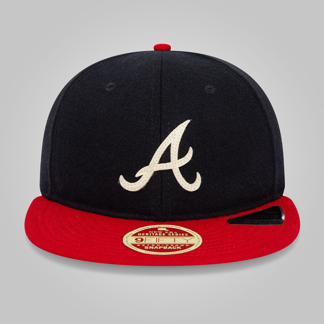 Atlanta Braves Heritage Series Navy Retro Crown 9FIFTY Strapback Cap