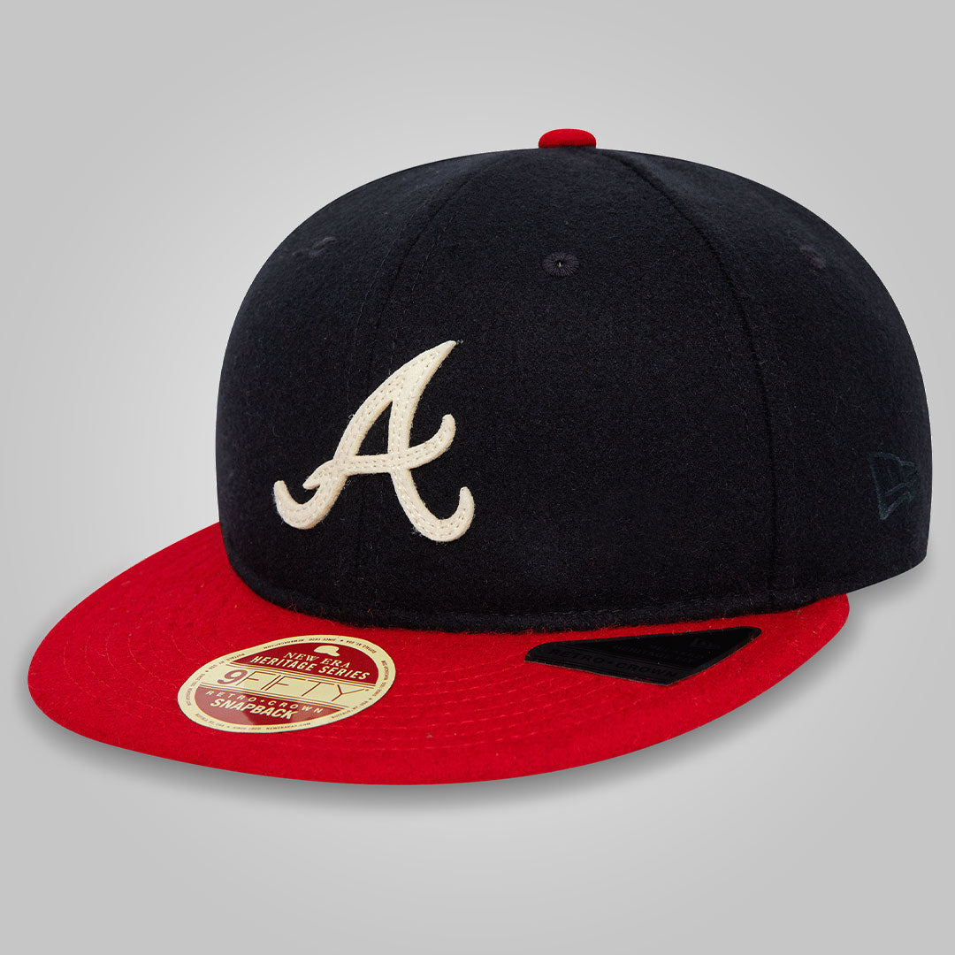 Atlanta Braves Heritage Series Navy Retro Crown 9FIFTY Strapback Cap