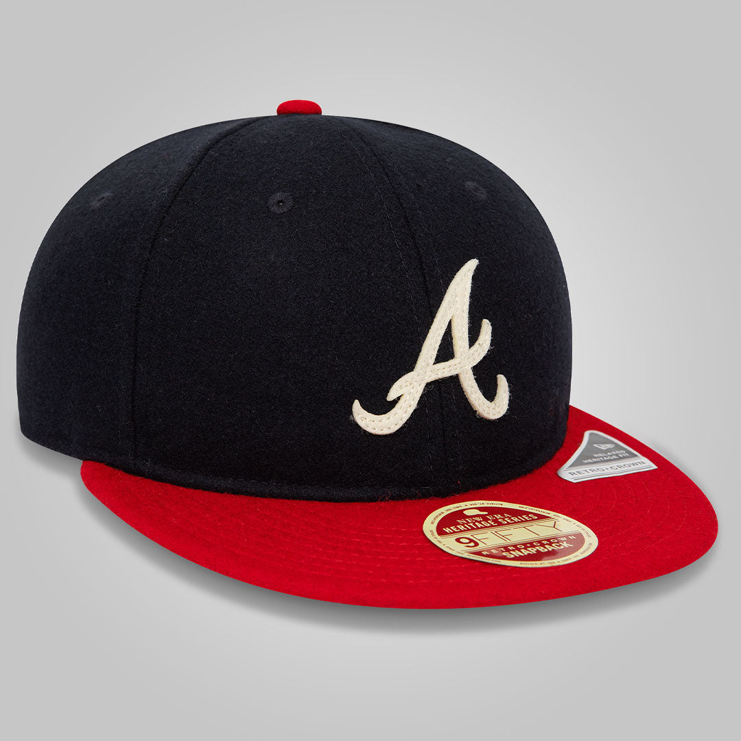 Atlanta Braves Heritage Series Navy Retro Crown 9FIFTY Strapback Cap