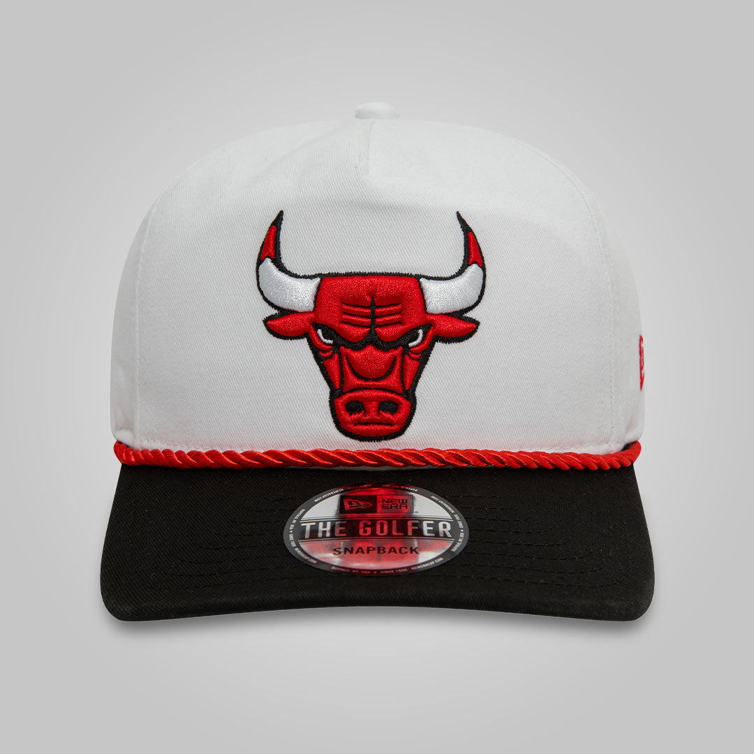 Chicago Bulls Washed NBA White Golfer Snapback Cap