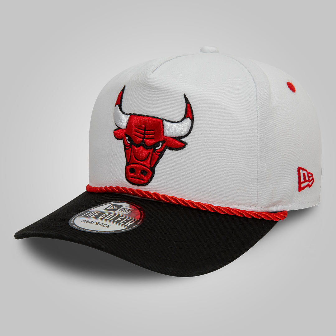 Chicago Bulls Washed NBA White Golfer Snapback Cap