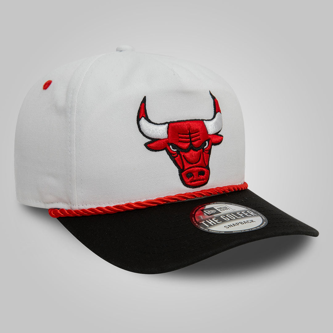 Chicago Bulls Washed NBA White Golfer Snapback Cap