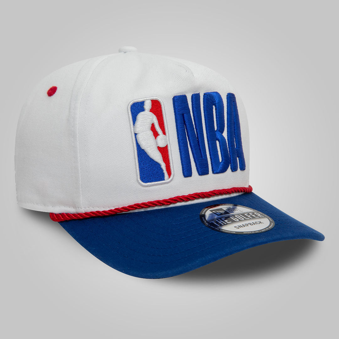 NBA Logo Washed White Golfer Snapback Cap