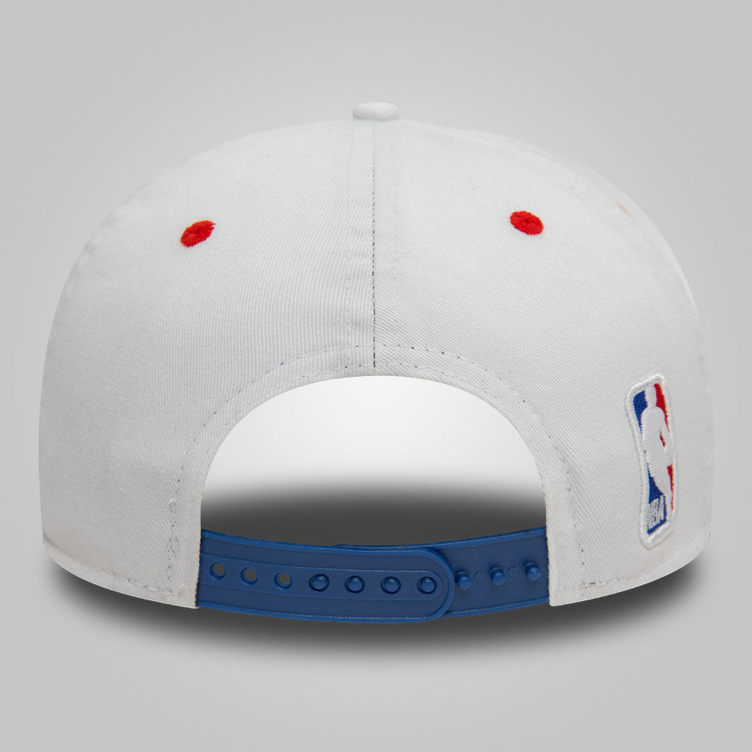 NBA Logo Washed White Golfer Snapback Cap