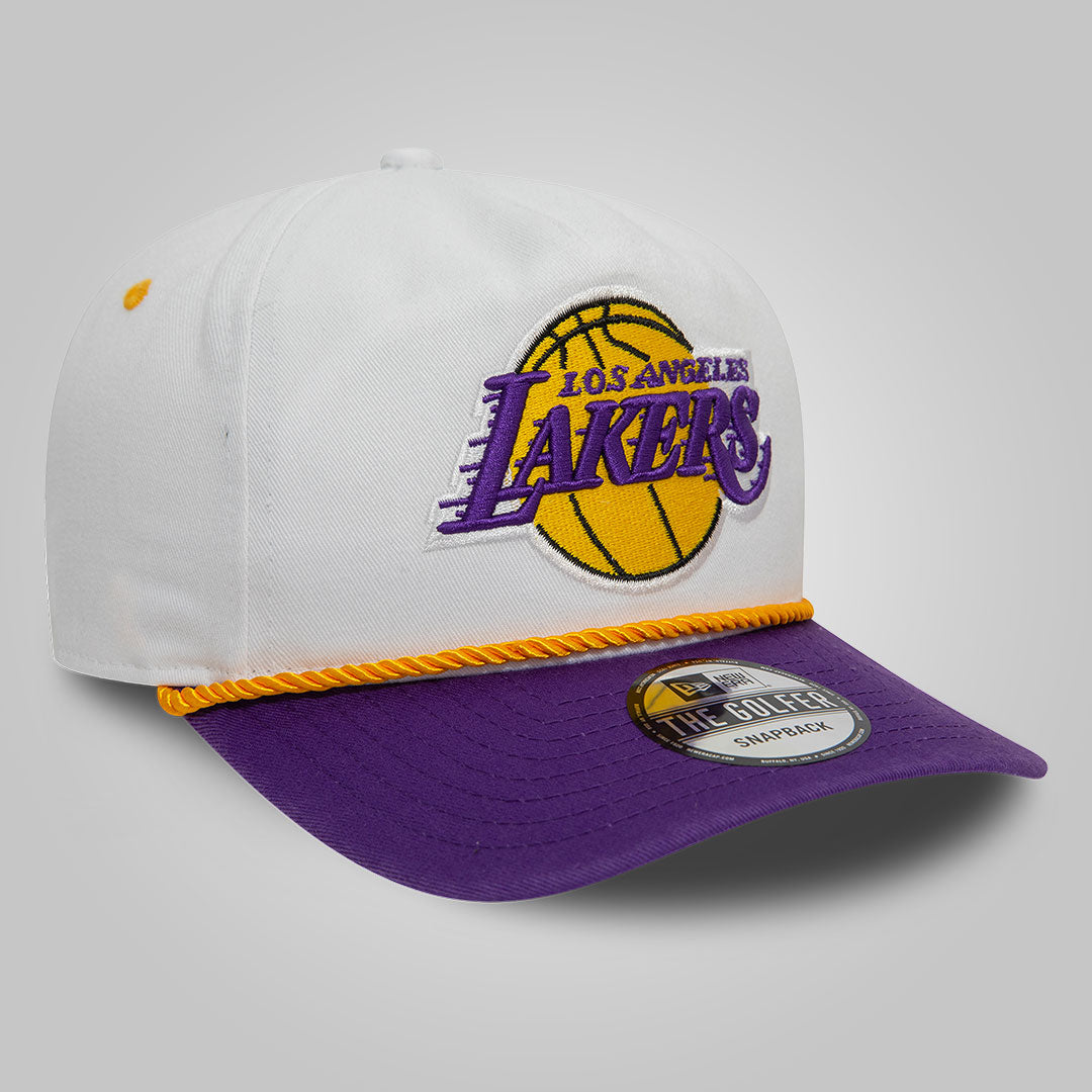 LA Lakers Washed NBA White Golfer Snapback Cap