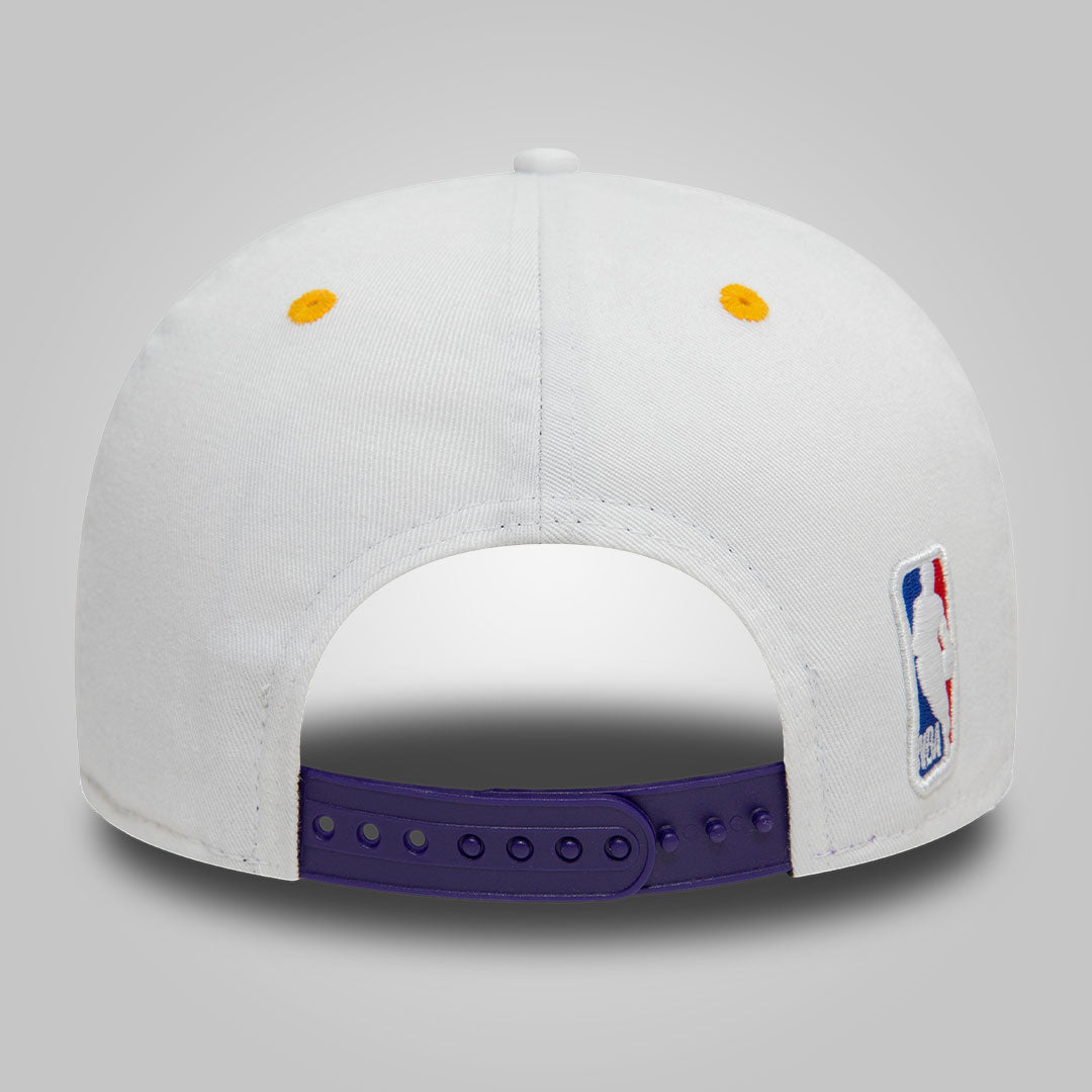 LA Lakers Washed NBA White Golfer Snapback Cap