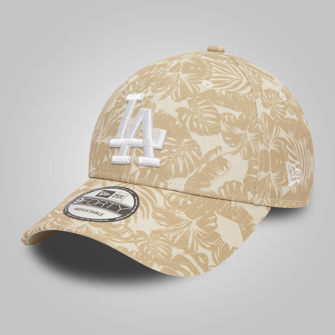 LA Dodgers MLB Summer All Over Print Light Beige 9FORTY Adjustable Cap