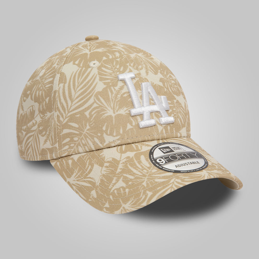 LA Dodgers MLB Summer All Over Print Light Beige 9FORTY Adjustable Cap