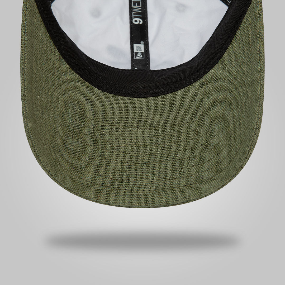 New Era Linen Script White and Green 9TWENTY Adjustable Cap