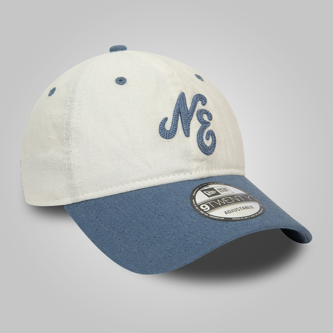 New Era Linen Script White and Blue 9TWENTY Adjustable Cap