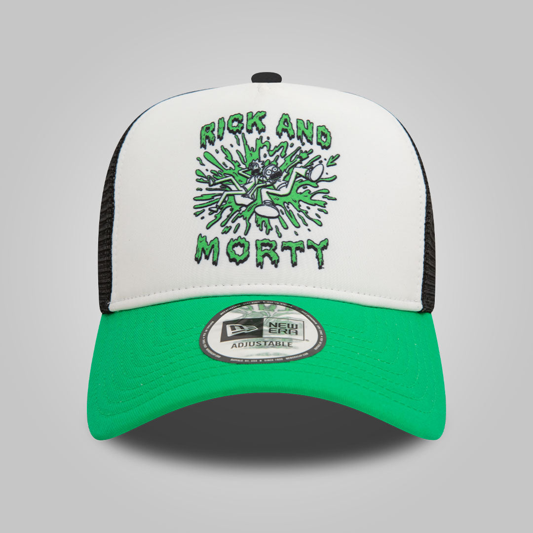 Rick And Morty Teleport Slime White A-Frame Trucker Cap