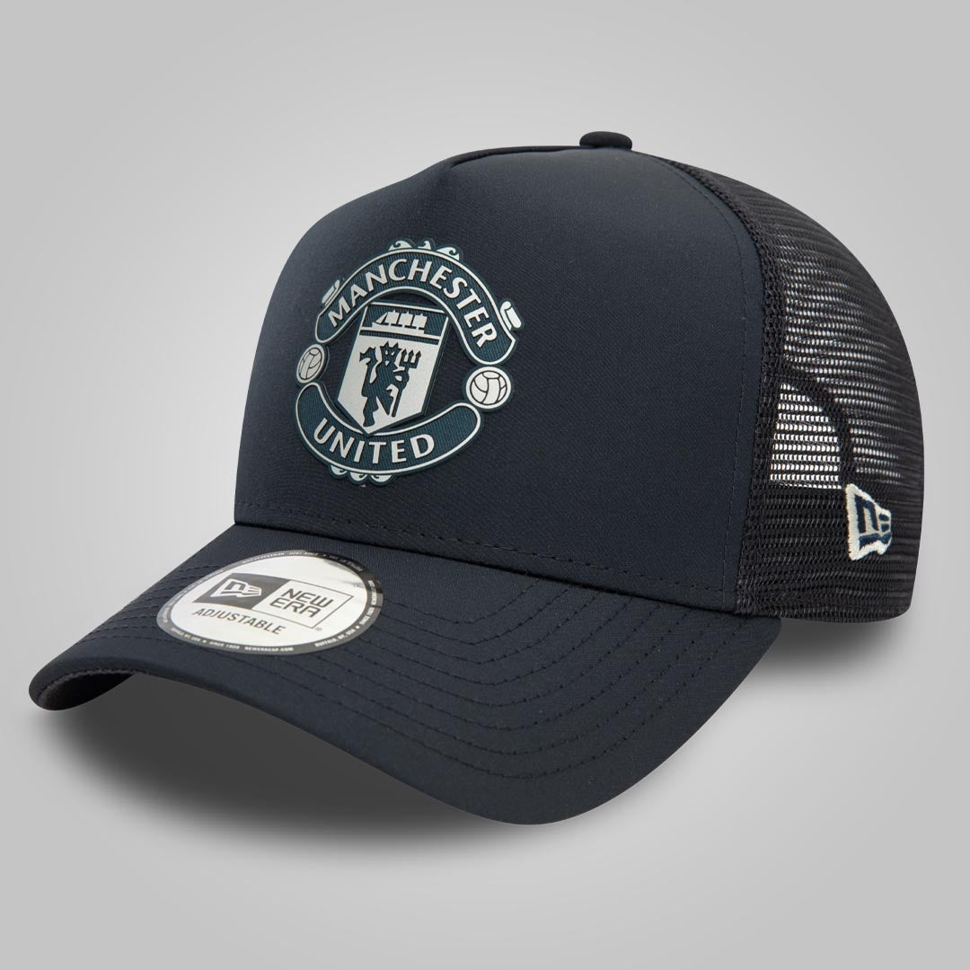 Manchester United Rubber Woven Navy 9FORTY A-Frame Trucker