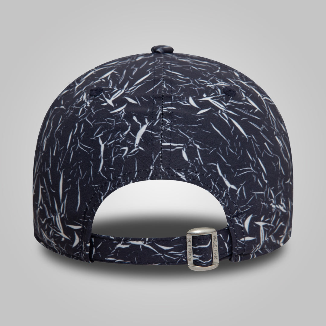 Chelsea FC Lion Crest Crinkle All Over Print Navy 9FORTY Adjustable Cap