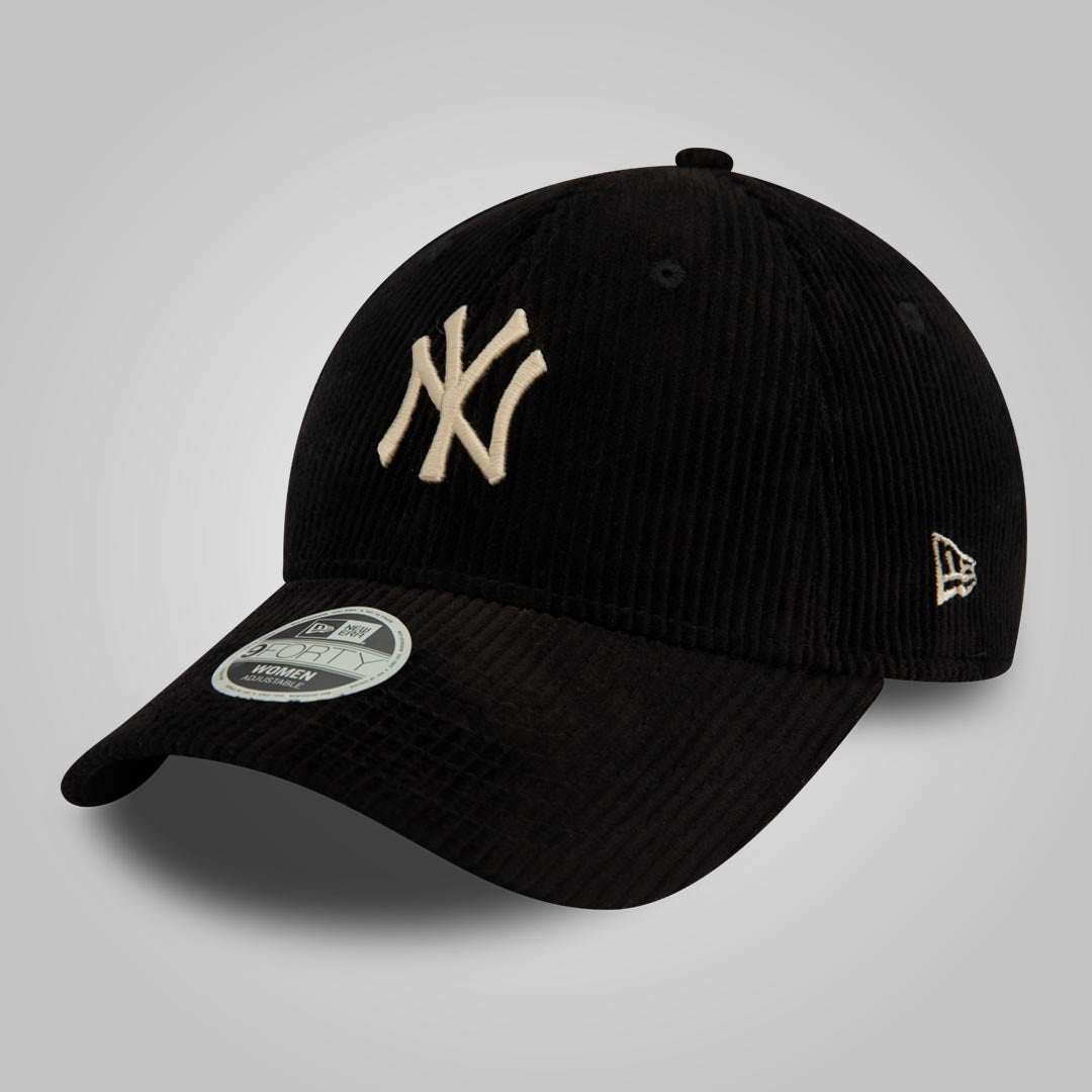 New York Yankees Womens Cord Black 9FORTY Adjustable Cap