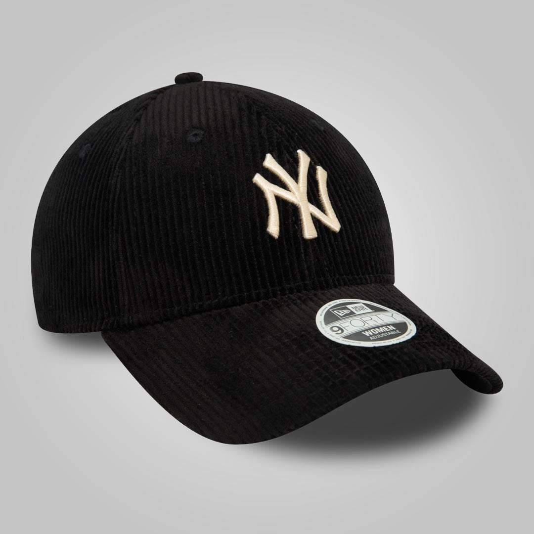 New York Yankees Womens Cord Black 9FORTY Adjustable Cap