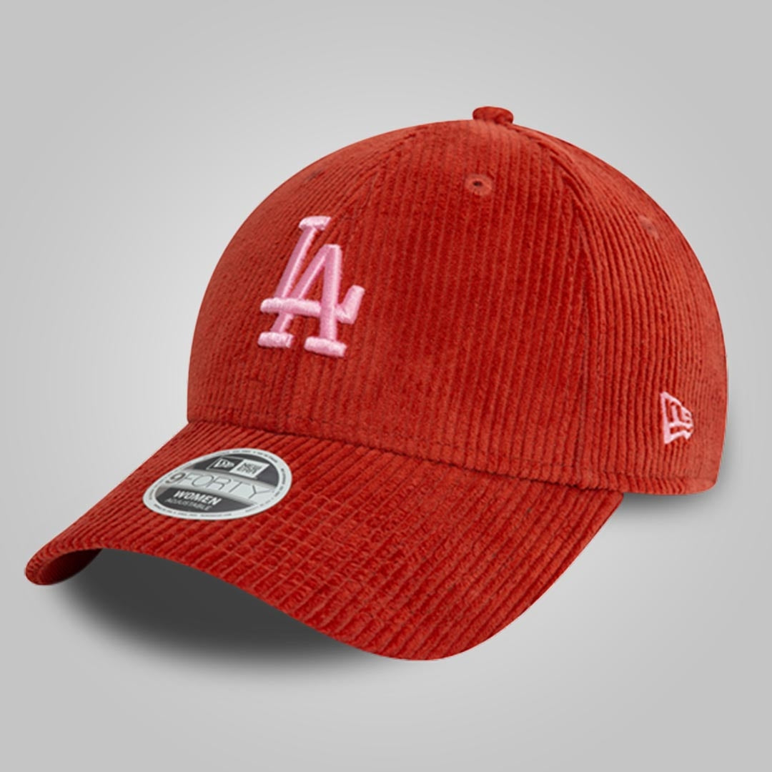 LA Dodgers Womens Cord Red 9FORTY Adjustable Cap