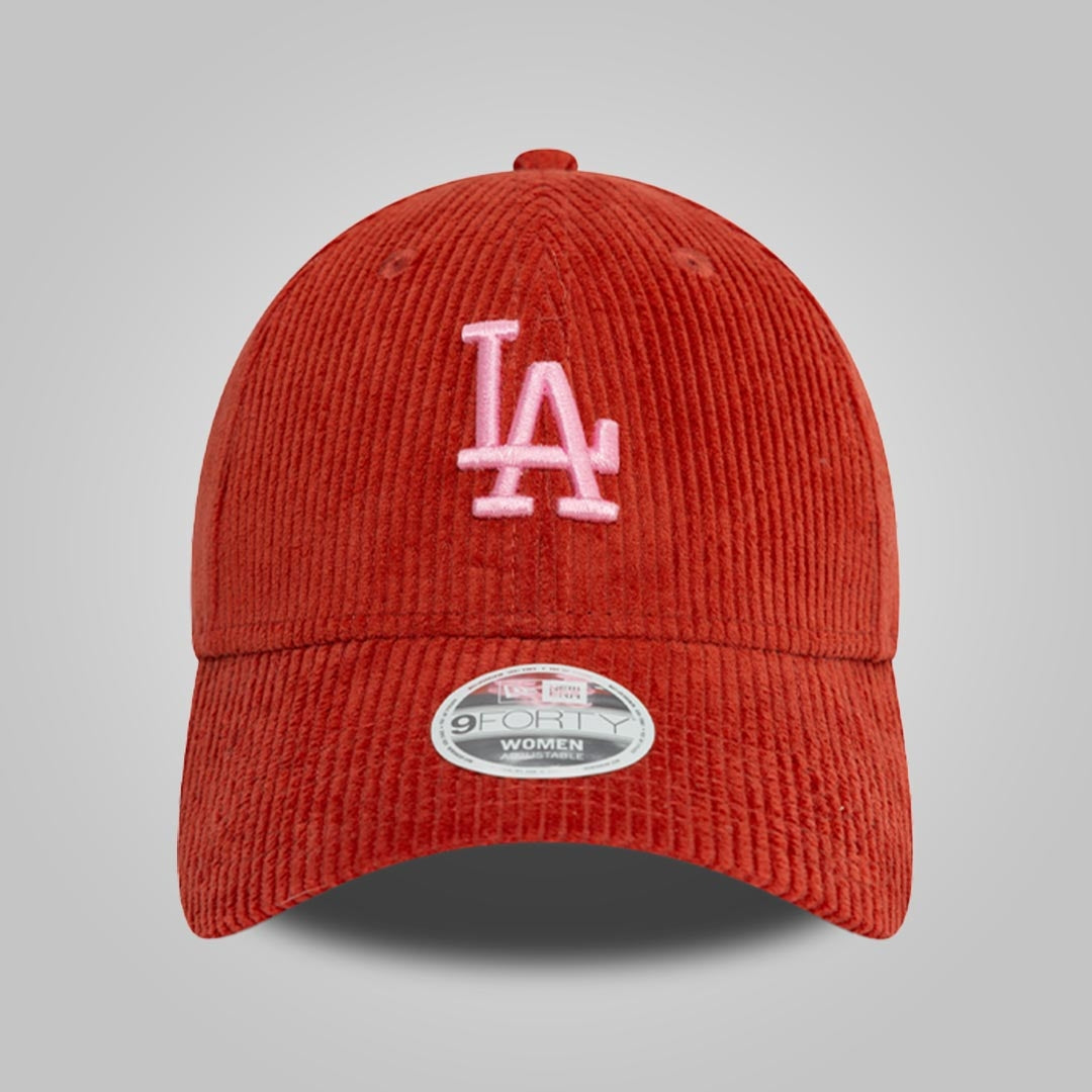 LA Dodgers Womens Cord Red 9FORTY Adjustable Cap