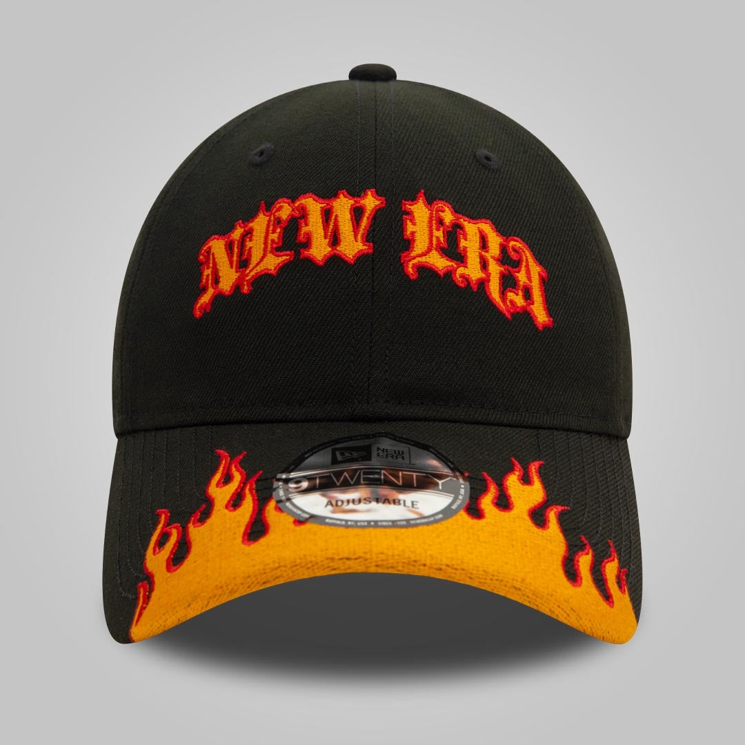 New Era Race Black and Orange Flame 9TWENTY Adjustable Cap