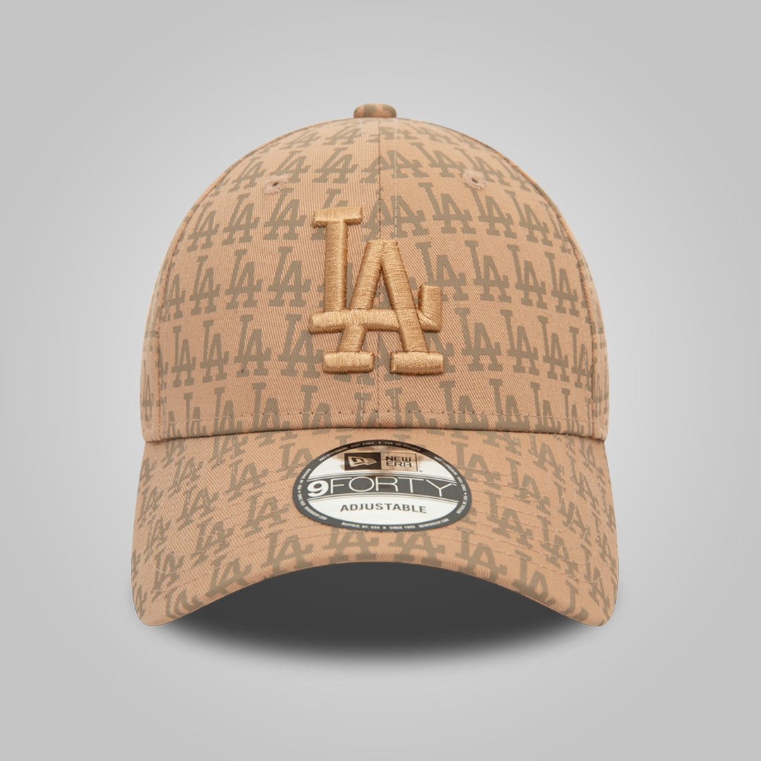 LA Dodgers Team Monogram Dark Beige 9FORTY Adjustable Cap