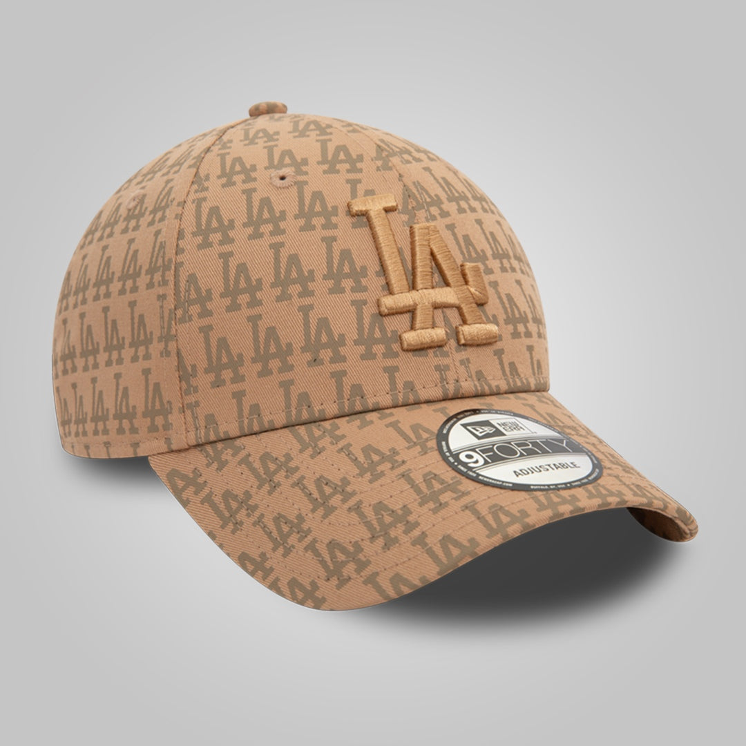 LA Dodgers Team Monogram Dark Beige 9FORTY Adjustable Cap