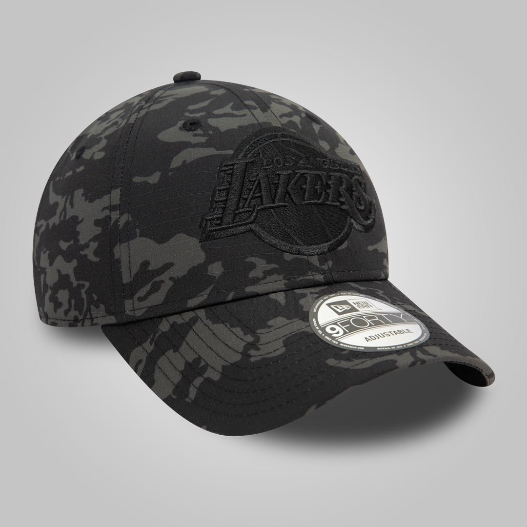 LA Lakers Tonal Camo All Over Print Black 9FORTY Adjustable Cap