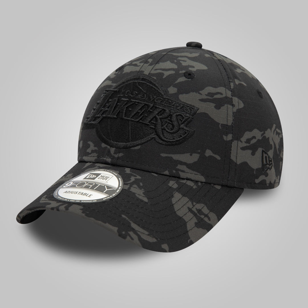 LA Lakers Tonal Camo All Over Print Black 9FORTY Adjustable Cap