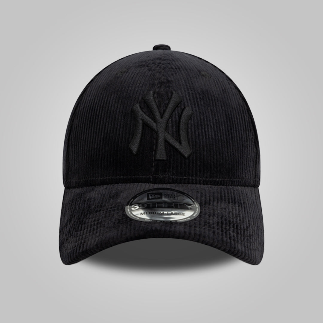 New York Yankees Cord Black 39THIRTY Stretch Fit Cap