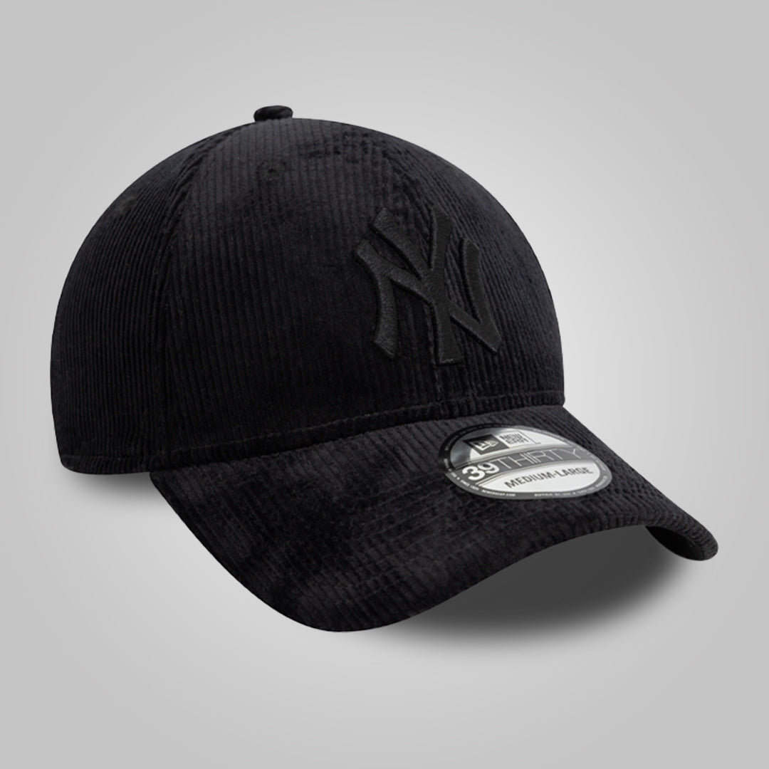 New York Yankees Cord Black 39THIRTY Stretch Fit Cap