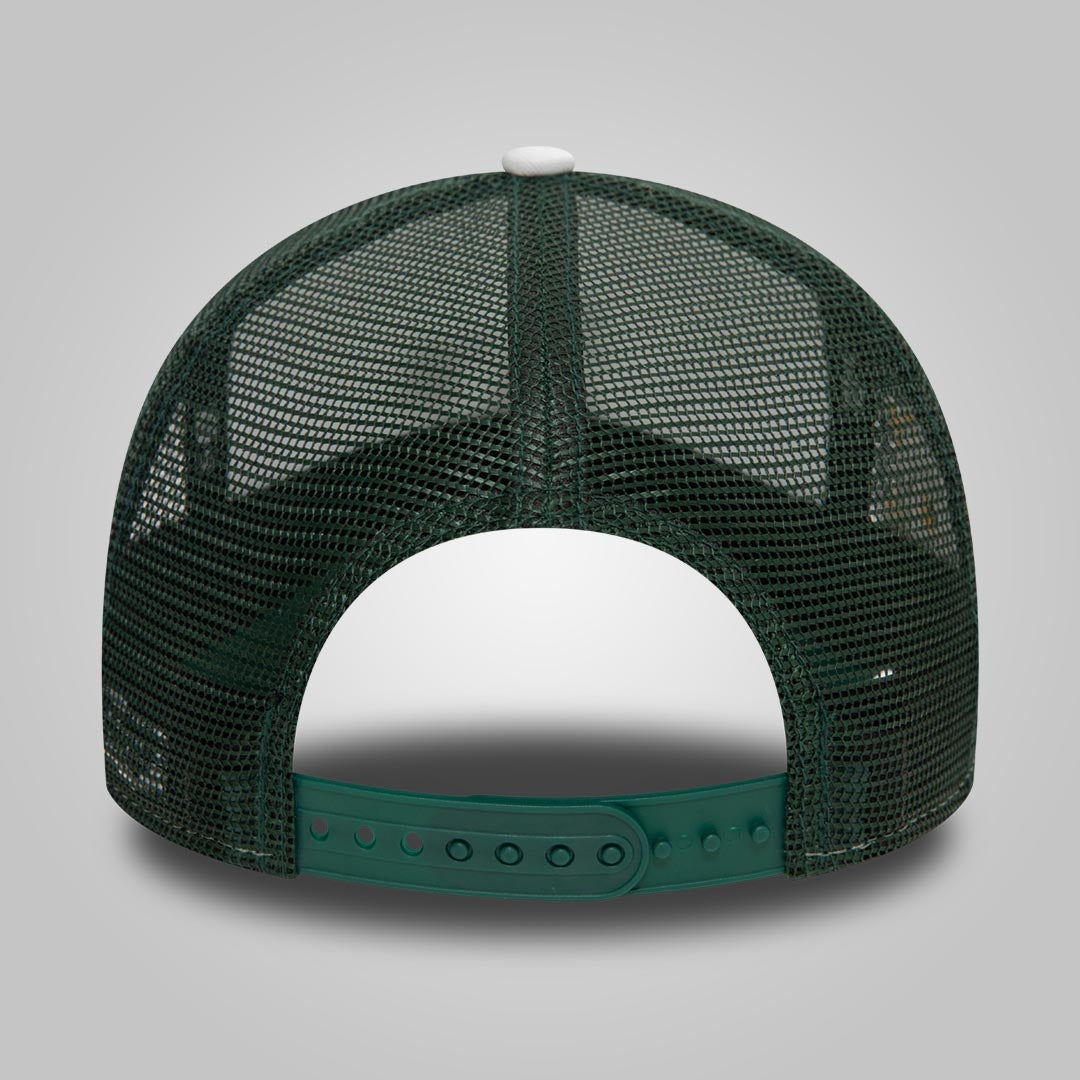 Oakland Athletics World Series Dark Green 9FORTY E-Frame Adjustable Trucker Cap