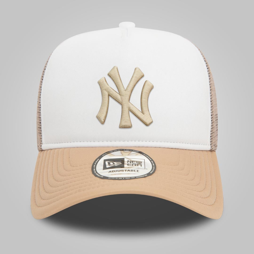 New York Yankees World Series Beige 9FORTY E-Frame Adjustable Trucker Cap