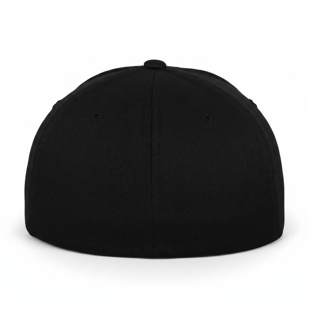Flexfit: Black Wooly Combed Stretch Fit Cap
