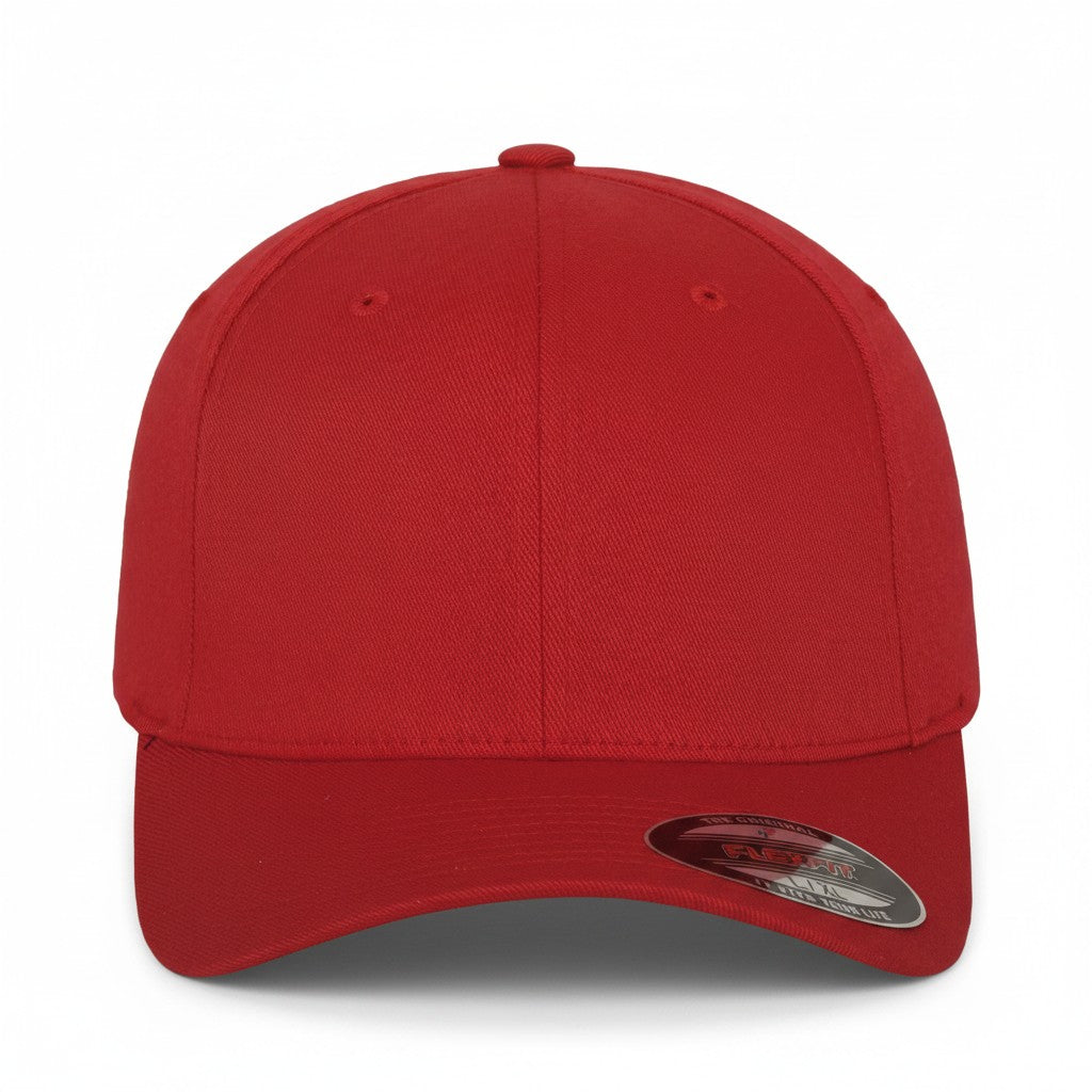 Flexfit: Red Wooly Combed Stretch Fit Cap