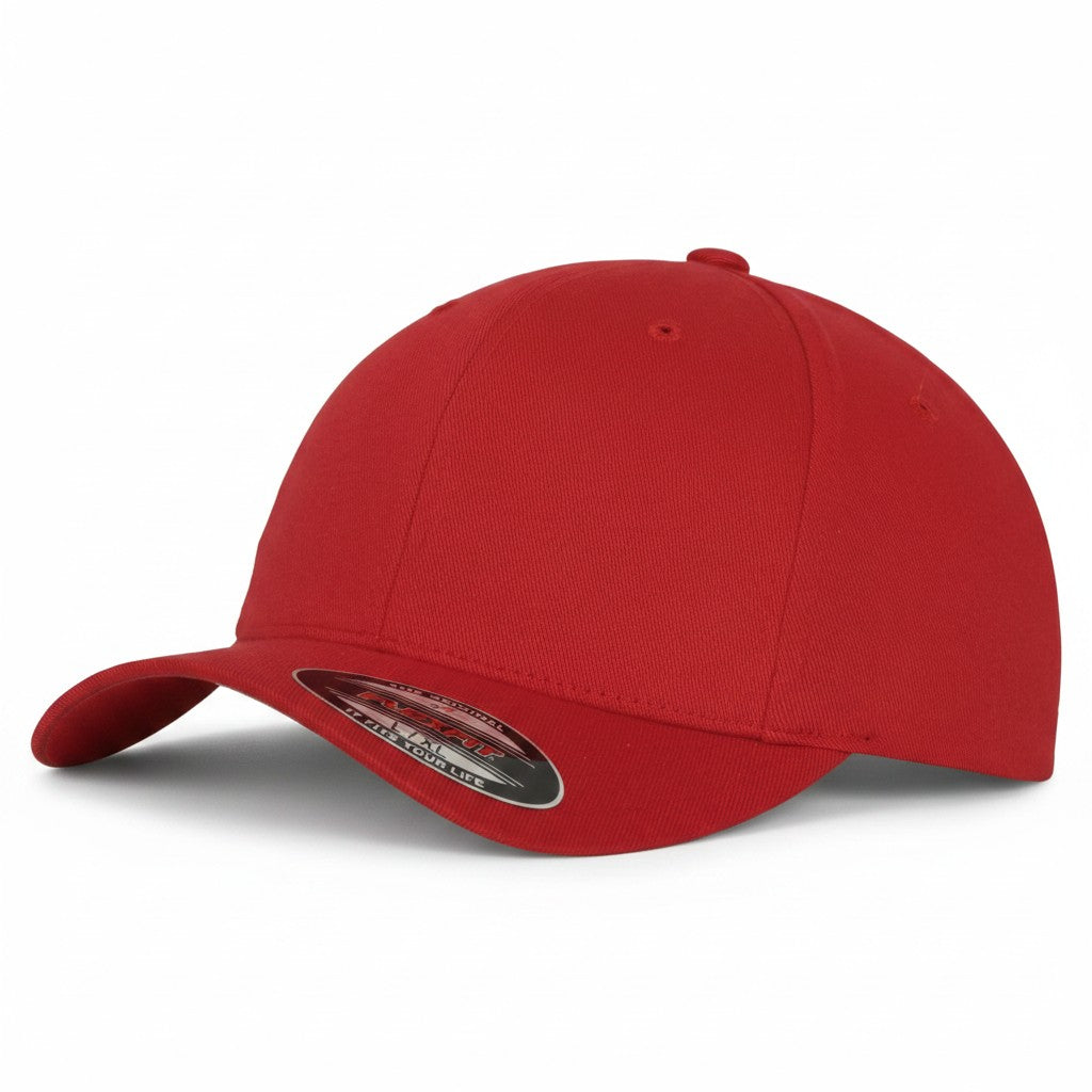 Flexfit: Red Wooly Combed Stretch Fit Cap