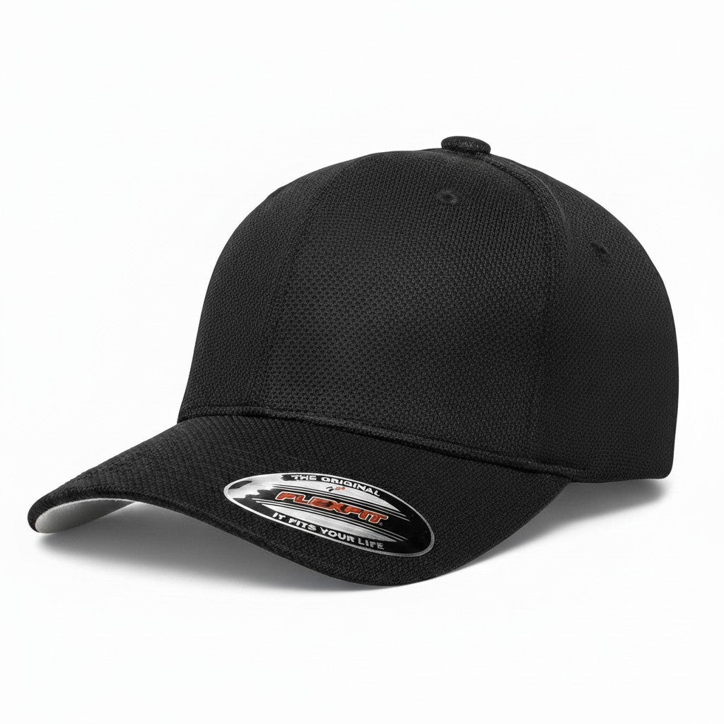 Flexfit: Black Cool & Pique Mesh Stretch Fit Cap