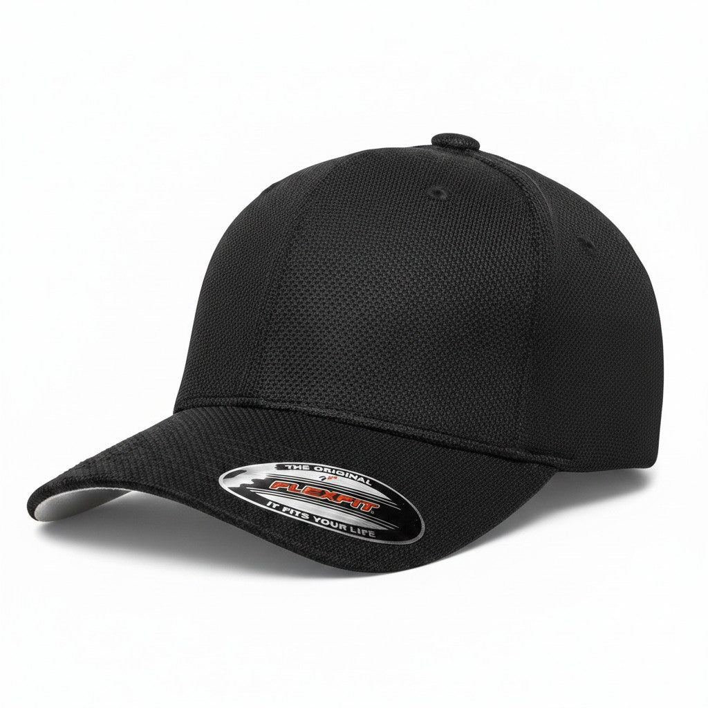 Flexfit: Black Cool & Pique Mesh Stretch Fit Cap